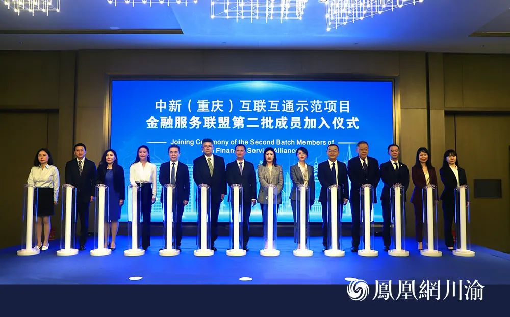 ▲5月19日,中新(重庆)互联互通示范项目金融服务联盟第二批成员加入仪式在渝举行,国家开发银行、重庆三峡银行、大华银行、三井住友银行等12家金融机构正式加入联盟.jpg